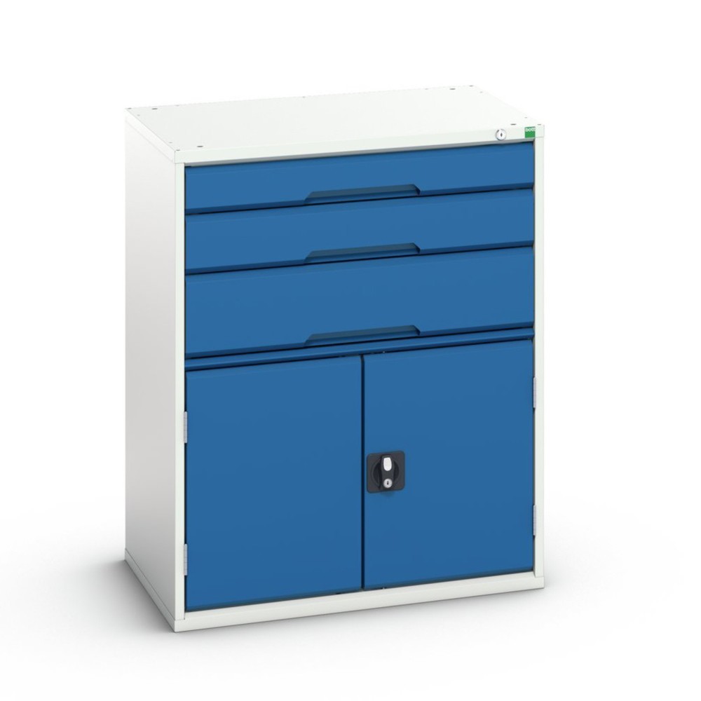 bott verso drawer cabinet with hinged door, with 3 drawers and shelf, WxDxH: 800 x 550 x 1000 mm