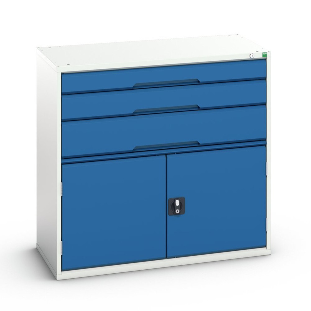 bott verso drawer cabinet with hinged door, with 3 drawers and shelf, WxDxH: 1050 x 550 x 1000 mm