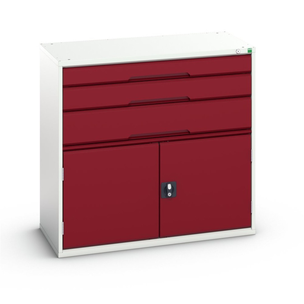 bott verso drawer cabinet with hinged door, with 3 drawers and shelf, WxDxH: 1050 x 550 x 1000 mm