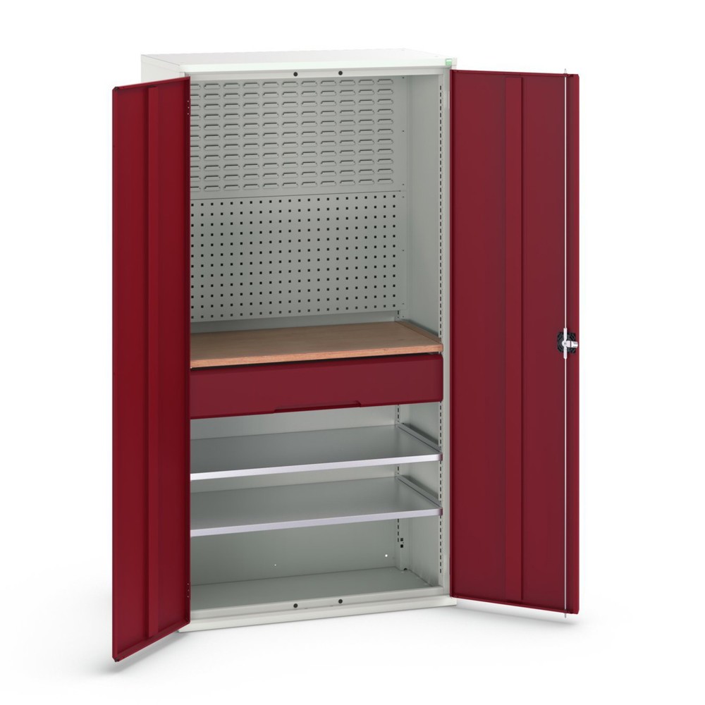 Product image: bott verso hinged door cabinet with 1 drawer, with 2 shelves and rear panel, WxDxH: 1050 x 550 x 2000 mm