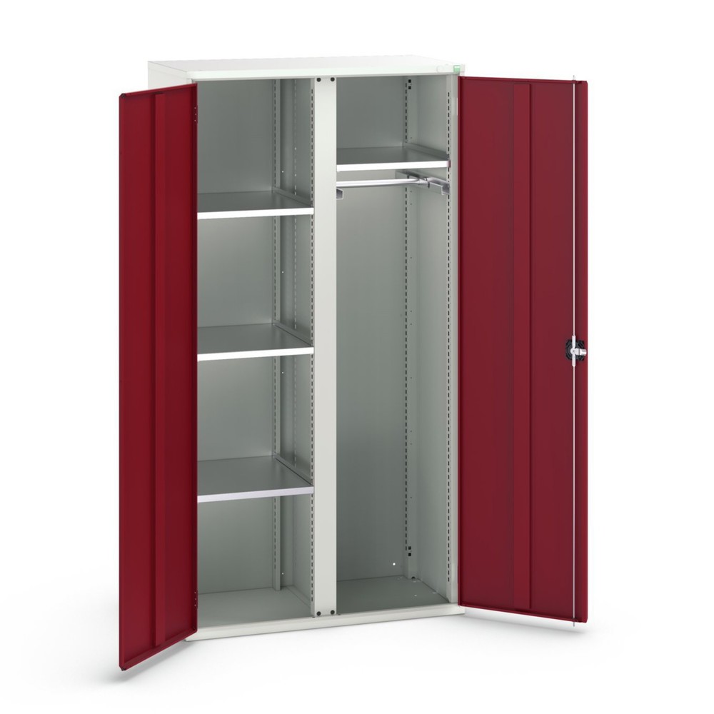 bott verso hinged door cabinet, with 4 shelves and 1 clothes rail, WxDxH: 1050 x 550 x 2000 mm