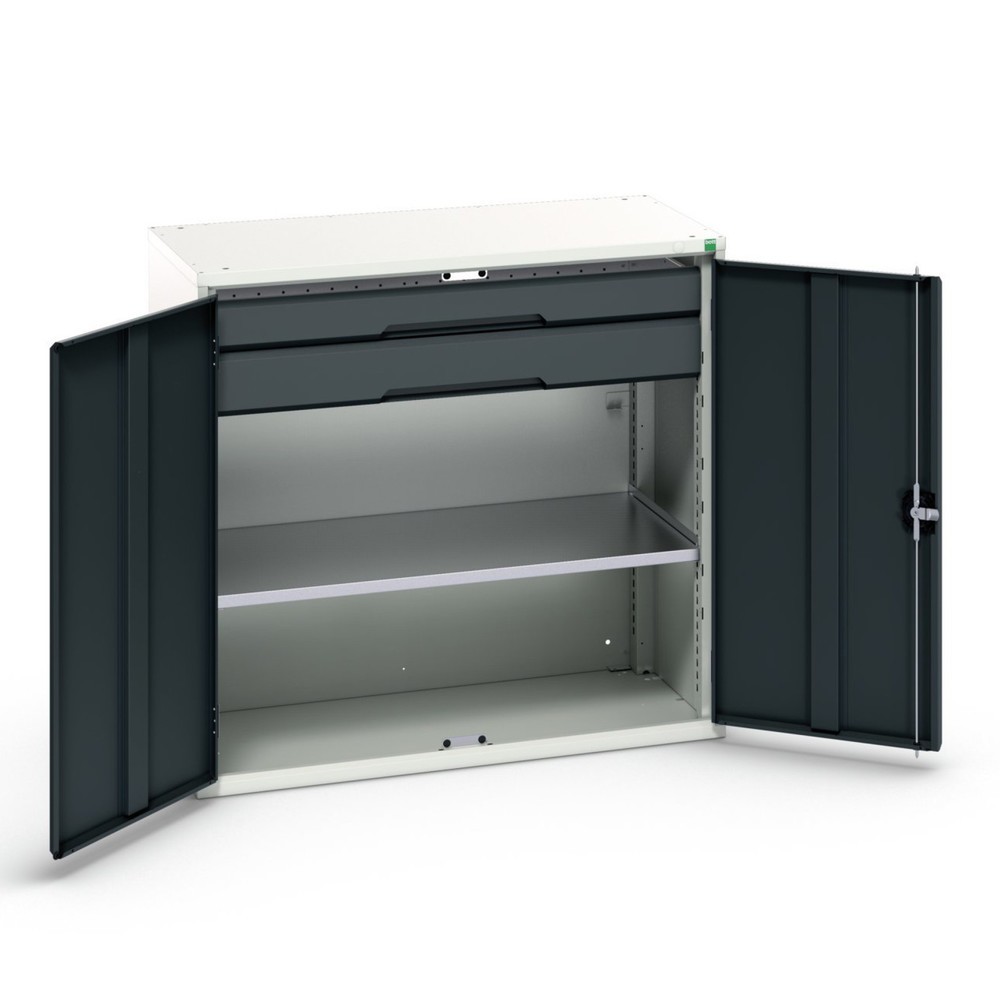 bott verso hinged door cabinet with drawers, with 1 shelf and 2 drawers, WxDxH: 1050 x 550 x 1000 mm