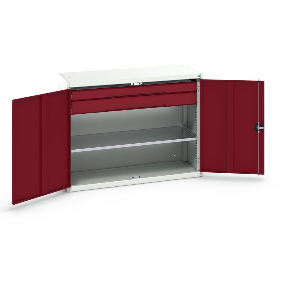 bott verso hinged door cabinet with drawers, with 1 shelf and 2 drawers, WxDxH: 1300 x 550 x 1000 mm