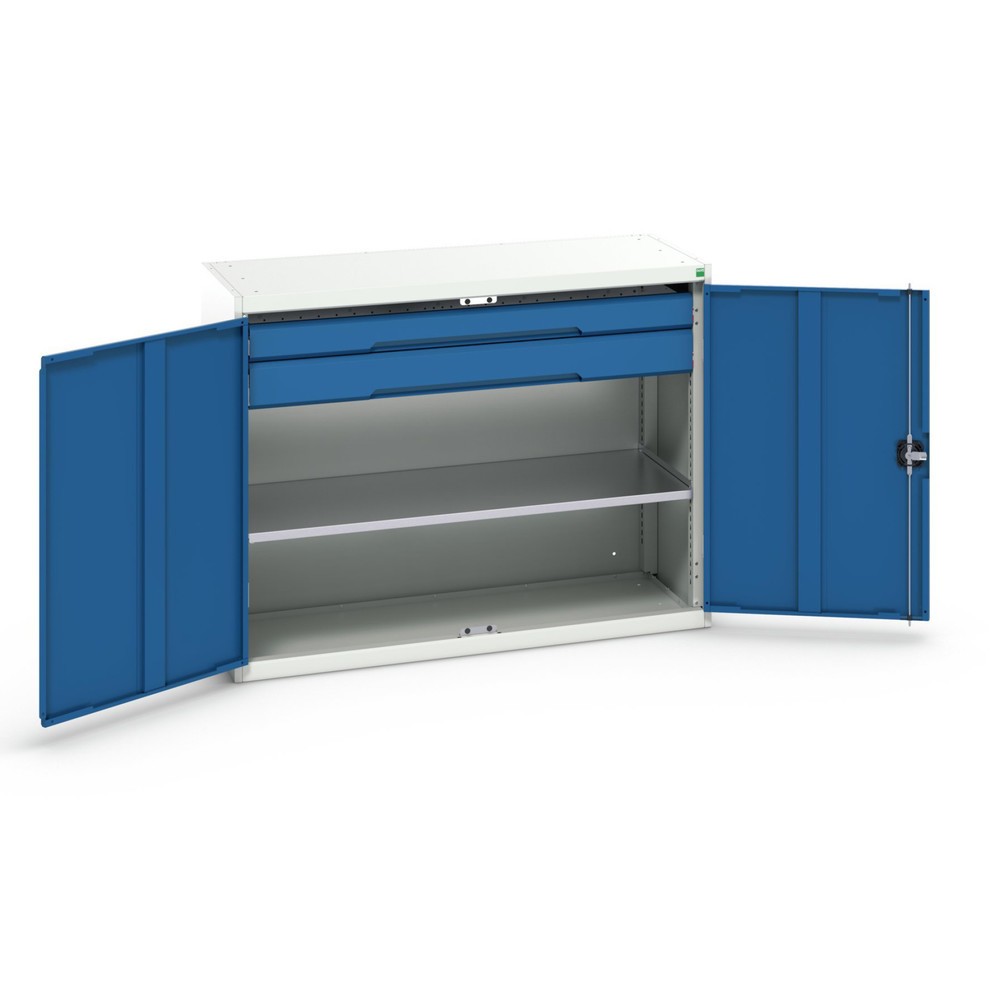 bott verso hinged door cabinet with drawers, with 1 shelf and 2 drawers, WxDxH: 1300 x 550 x 1000 mm