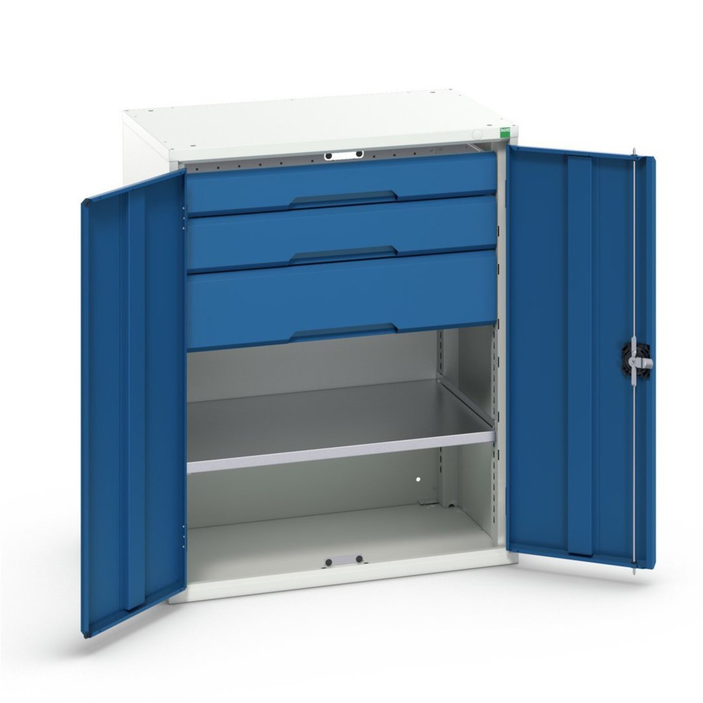 bott verso hinged door cabinet with drawers, with 1 shelf and 3 drawers, WxDxH: 800 x 550 x 1000 mm