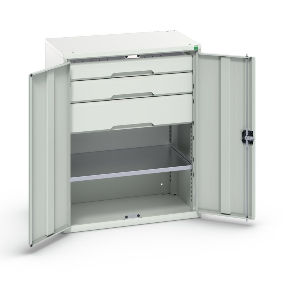 bott verso hinged door cabinet with drawers, with 1 shelf and 3 drawers, WxDxH: 800 x 550 x 1000 mm