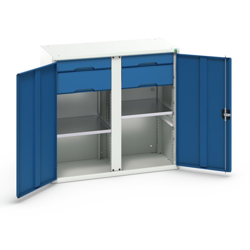 bott verso hinged door cabinet with drawers, with 2 shelves and 4 drawers, WxDxH: 1050 x 550 x 1000 mm