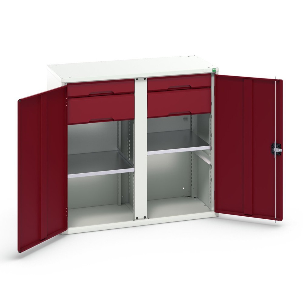 bott verso hinged door cabinet with drawers, with 2 shelves and 4 drawers, WxDxH: 1050 x 550 x 1000 mm