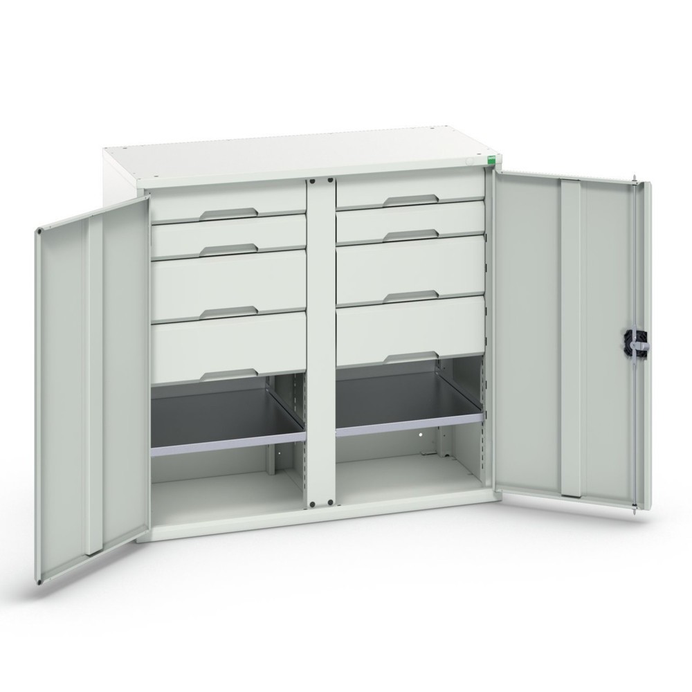 bott verso hinged door cabinet with drawers, with 2 shelves and 8 drawers, WxDxH: 1050 x 550 x 1000 mm