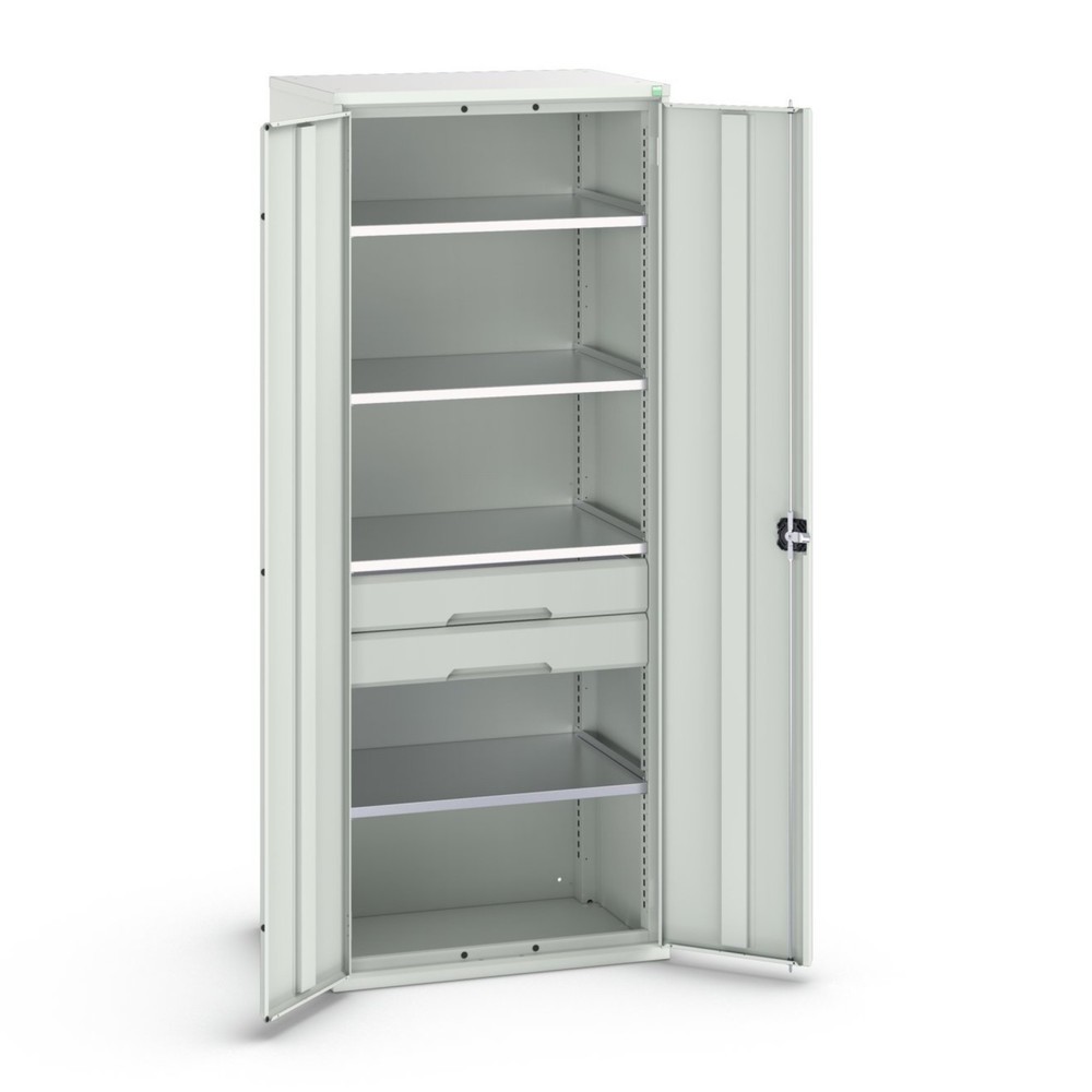 bott verso hinged door cabinet with drawers, with 4 shelves and 2 drawers, WxDxH: 800 x 550 x 2000 mm