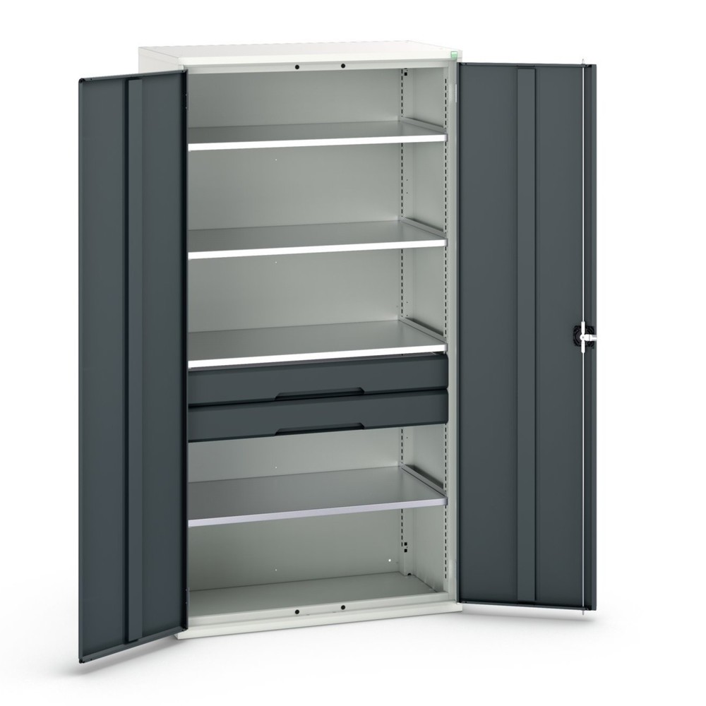 bott verso hinged door cabinet with drawers, with 4 shelves and 2 drawers, WxDxH: 1050 x 550 x 2000 mm