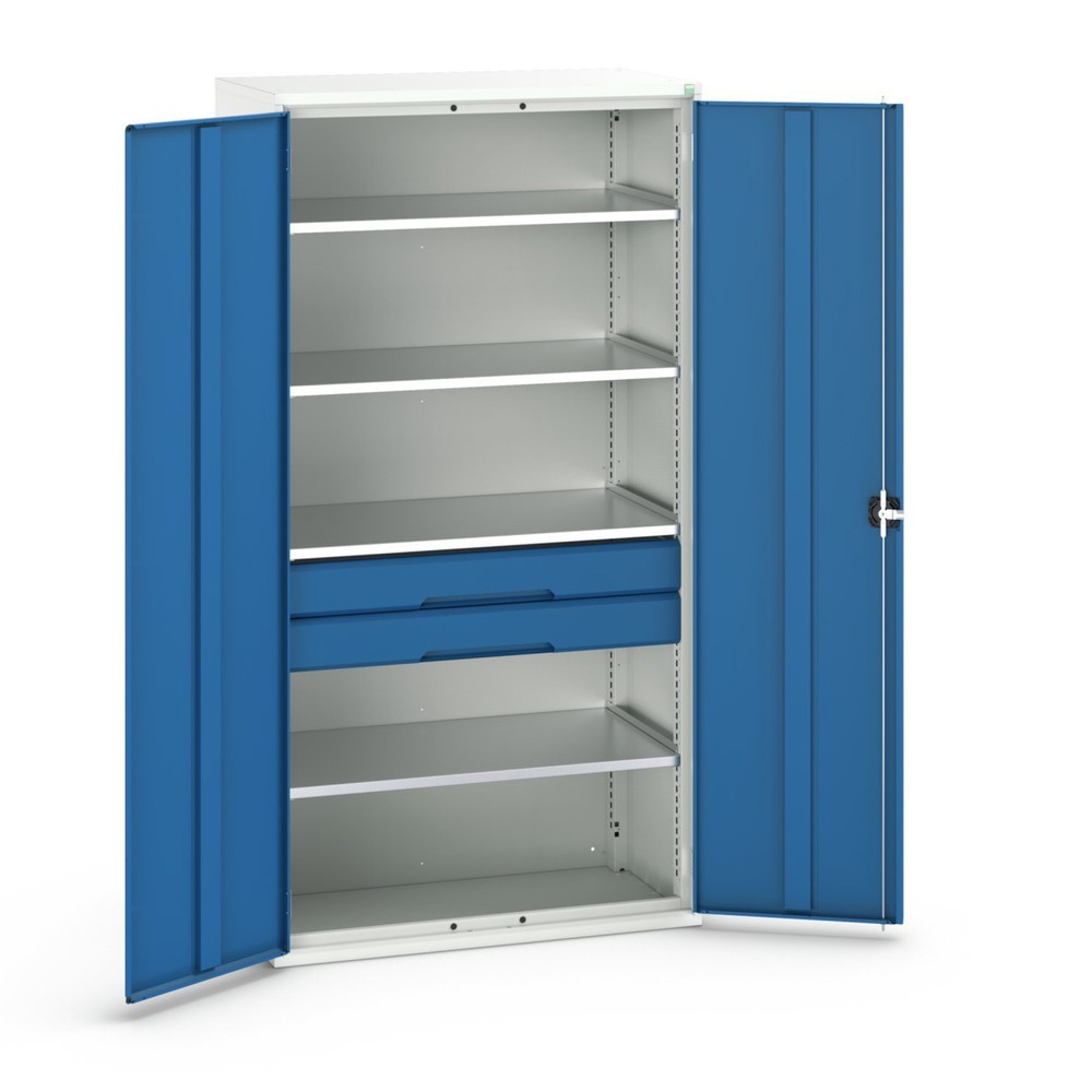 bott verso hinged door cabinet with drawers, with 4 shelves and 2 drawers, WxDxH: 1050 x 550 x 2000 mm