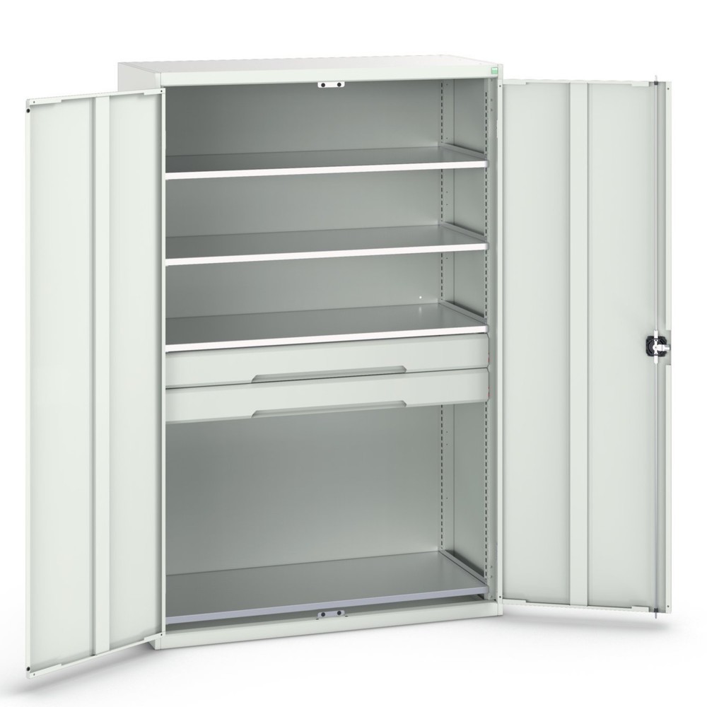 bott verso hinged door cabinet with drawers, with 4 shelves and 2 drawers, WxDxH: 1300 x 550 x 2000 mm