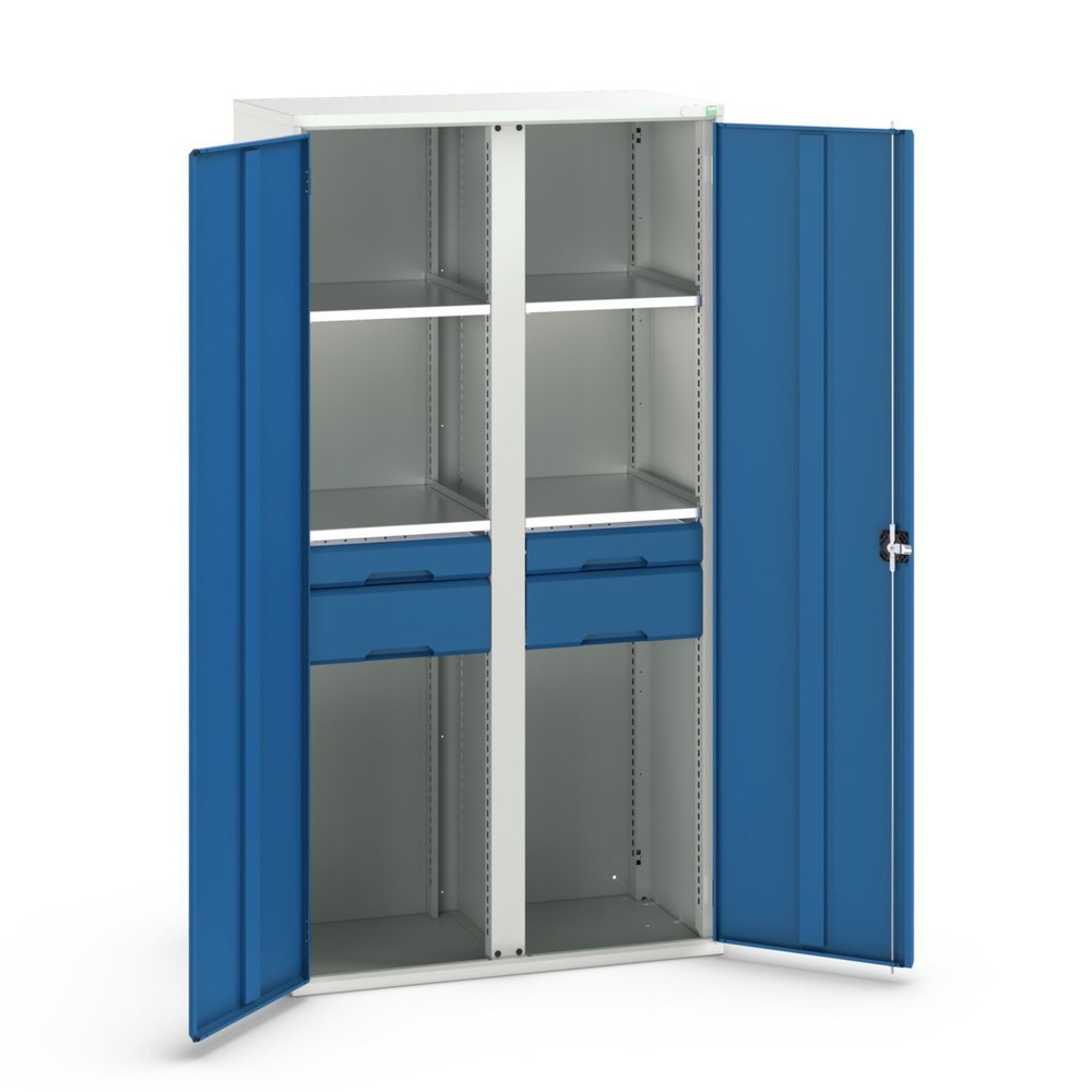 bott verso hinged door cabinet with drawers, with 4 shelves and 4 drawers, WxDxH: 1050 x 550 x 2000 mm