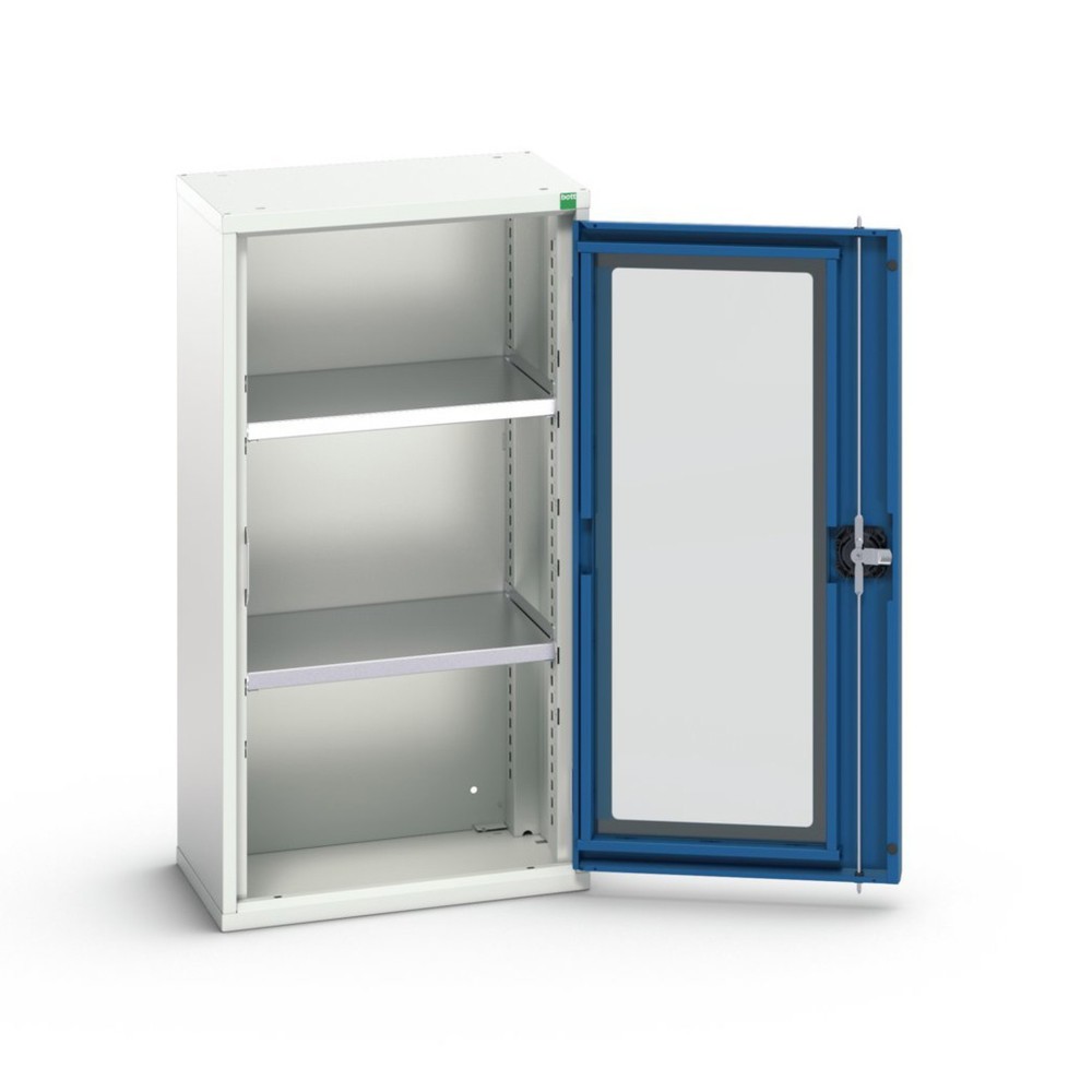 bott verso hinged door cabinet with see-through panel, with 2 shelves, WxDxH: 525 x 350 x 1000 mm