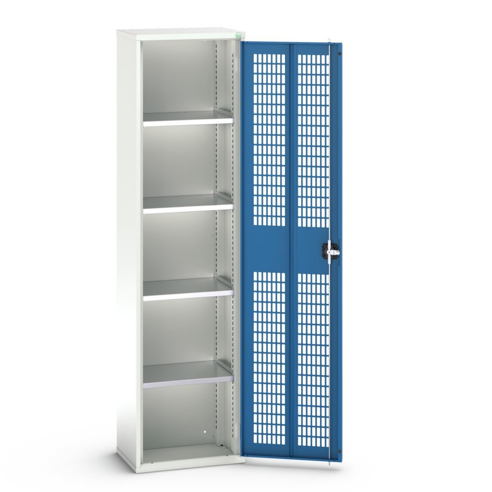 bott verso hinged door cabinet with ventilation, with 4 shelves, WxDxH: 525 x 350 x 2000 mm