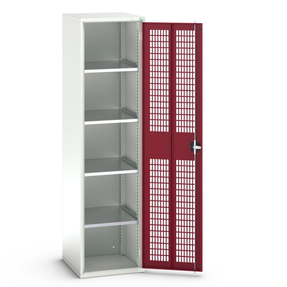 bott verso hinged door cabinet with ventilation, with 4 shelves, WxDxH: 525 x 550 x 2000 mm