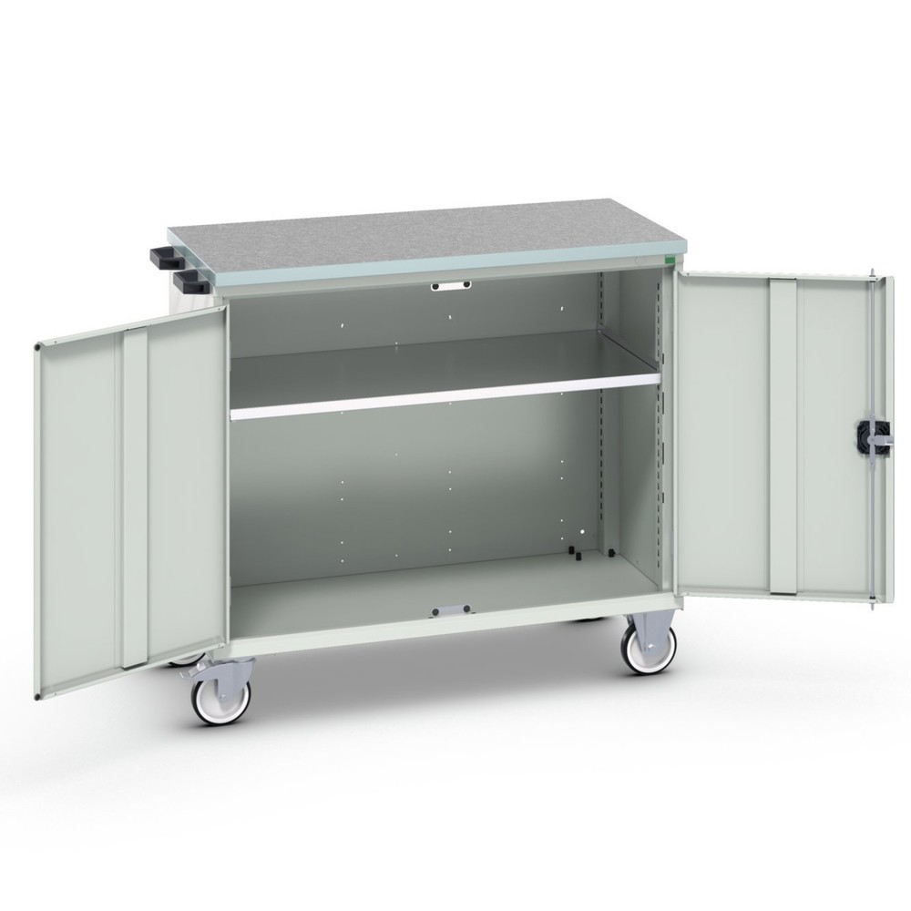 bott verso mobile drawer cabinet with 2 doors, shelf and linoleum top