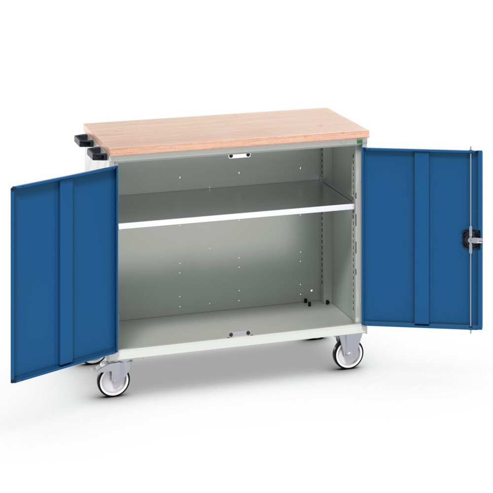 Product image: bott verso mobile drawer cabinet with 2 doors, shelf and multiplex top, WxDxH: 1050 x 600 x 980 mm