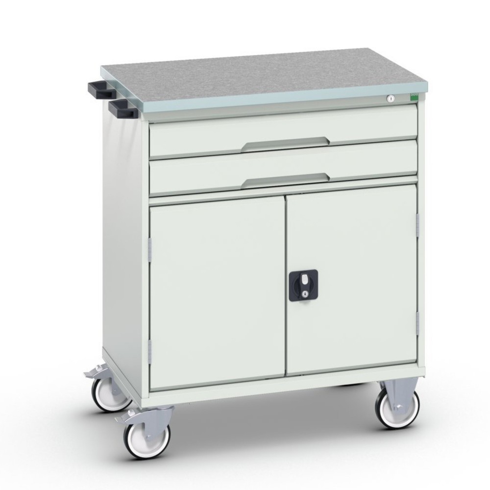 bott verso mobile drawer cabinet with 2 drawers, door and linoleum top