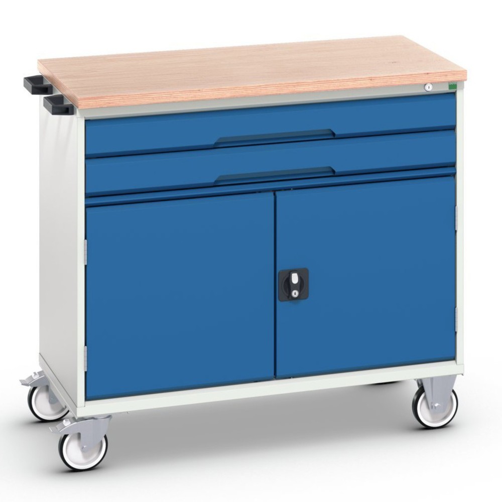 bott verso mobile drawer cabinet with 2 drawers, door and multiplex top, WxDxH: 1050 x 600 x 980 mm