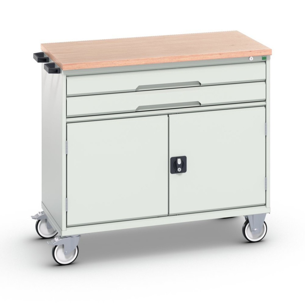 bott verso mobile drawer cabinet with 2 drawers, door and multiplex top