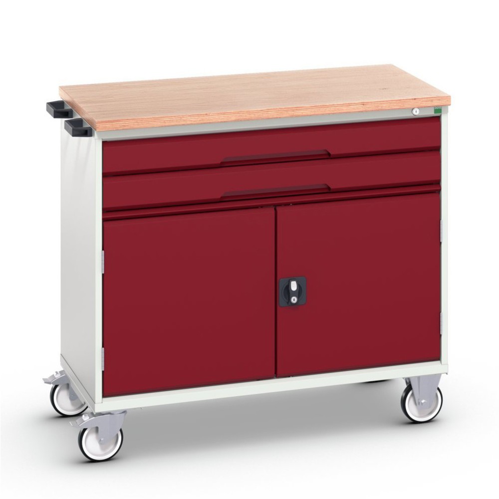 bott verso mobile drawer cabinet with 2 drawers, door and multiplex top