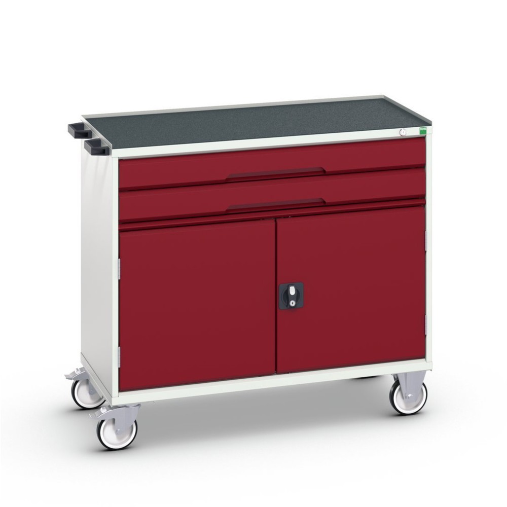 bott verso mobile drawer cabinet with 2 drawers, door and raised edge