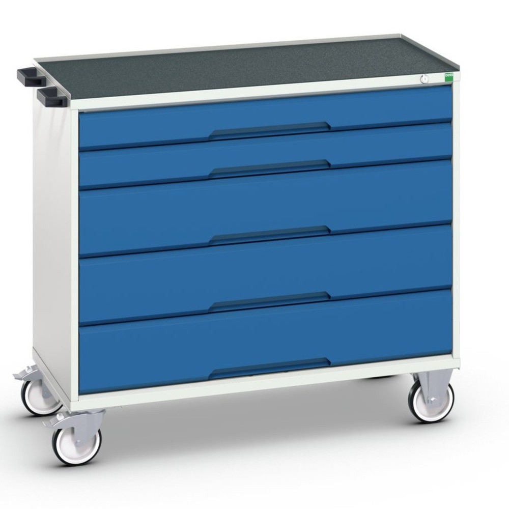 bott verso mobile drawer cabinet with 5 drawers and raised edge, WxDxH: 1050 x 550 x 965 mm