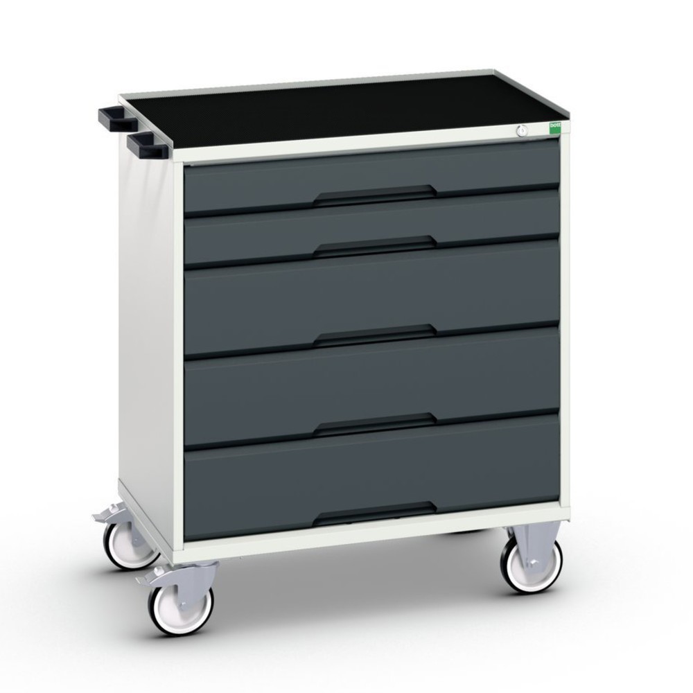 bott verso mobile drawer cabinet with 5 drawers and raised edge, WxDxH: 800 x 550 x 965 mm