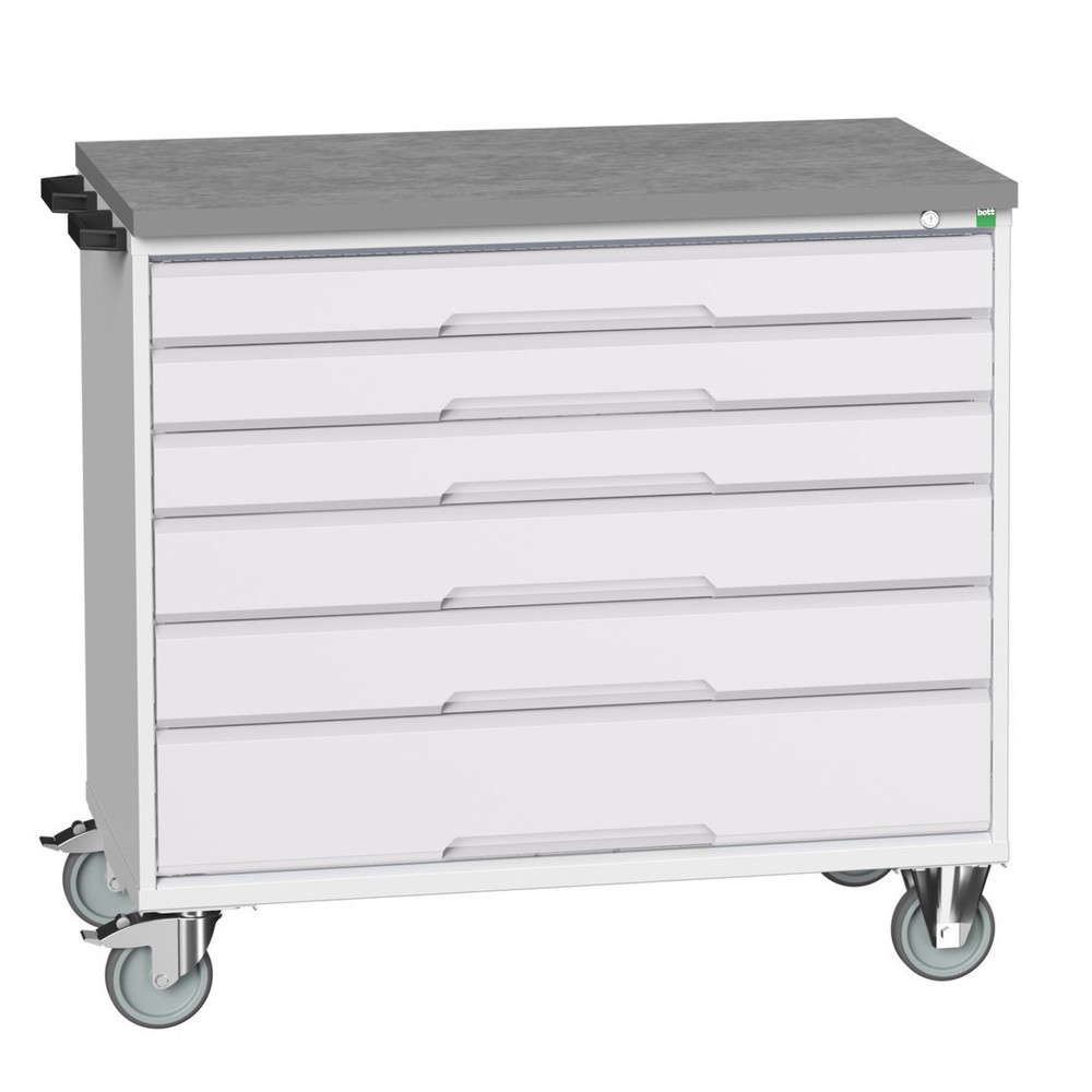 Product image: bott verso mobile drawer cabinet, with 6 drawers and linoleum top, WxDxH: 1050 x 600 x 980 mm