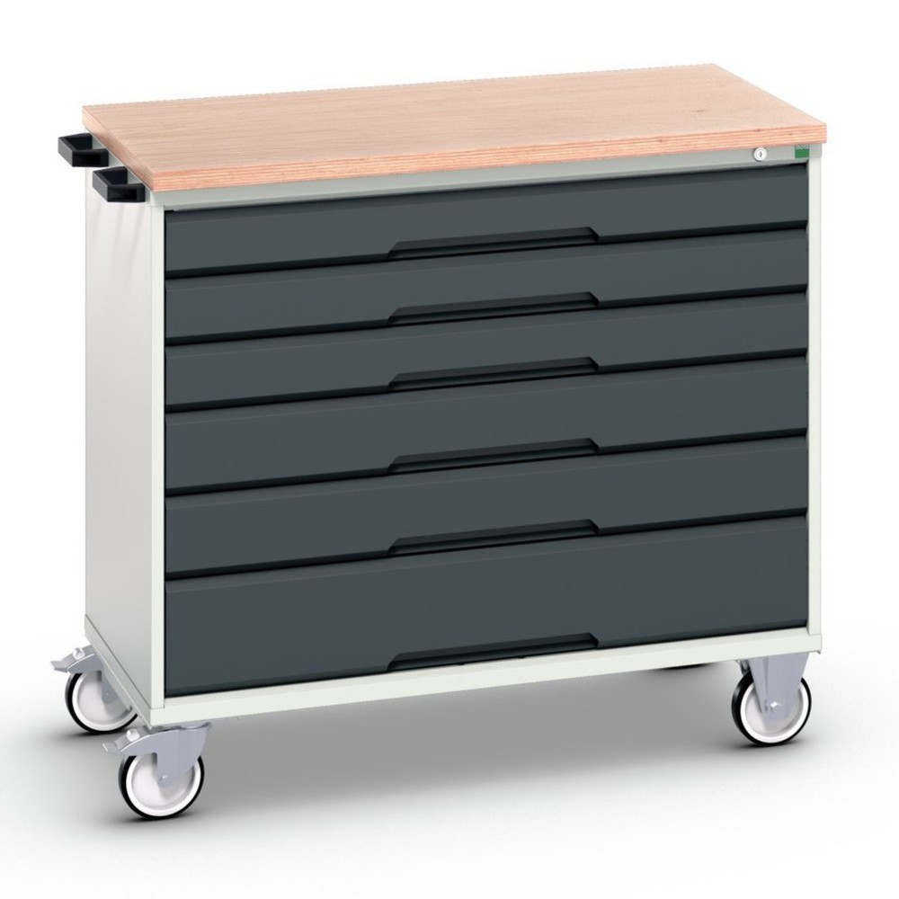 bott verso mobile drawer cabinet with 6 drawers and multiplex top, WxDxH: 1050 x 600 x 980 mm