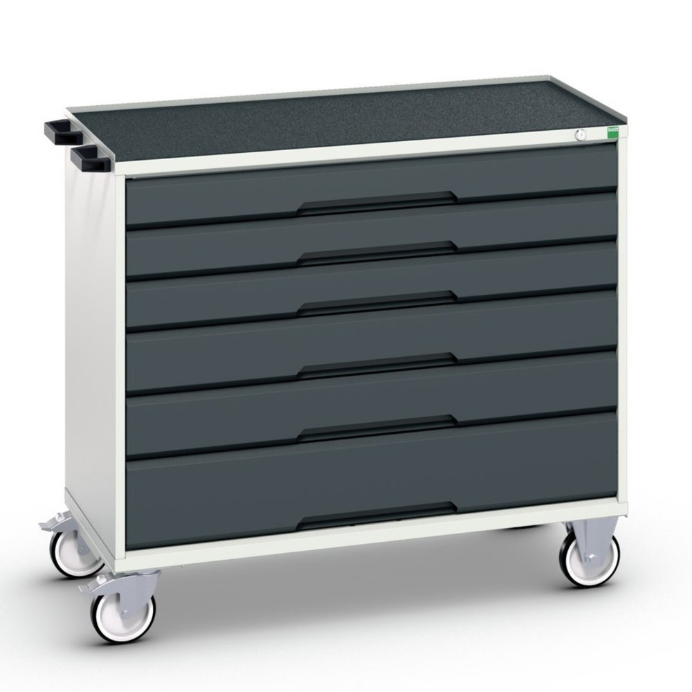 bott verso mobile drawer cabinet with 6 drawers and raised edge, WxDxH: 1050 x 550 x 965 mm