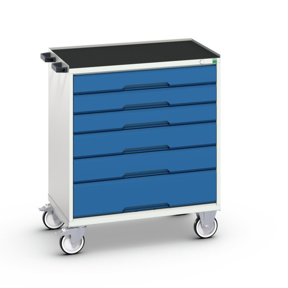 bott verso mobile drawer cabinet with 6 drawers and raised edge, WxDxH: 800 x 550 x 965 mm