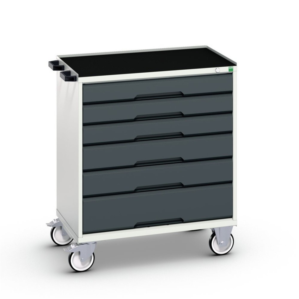 Product image: bott verso mobile drawer cabinet with 6 drawers and raised edge, WxDxH: 800 x 550 x 965 mm