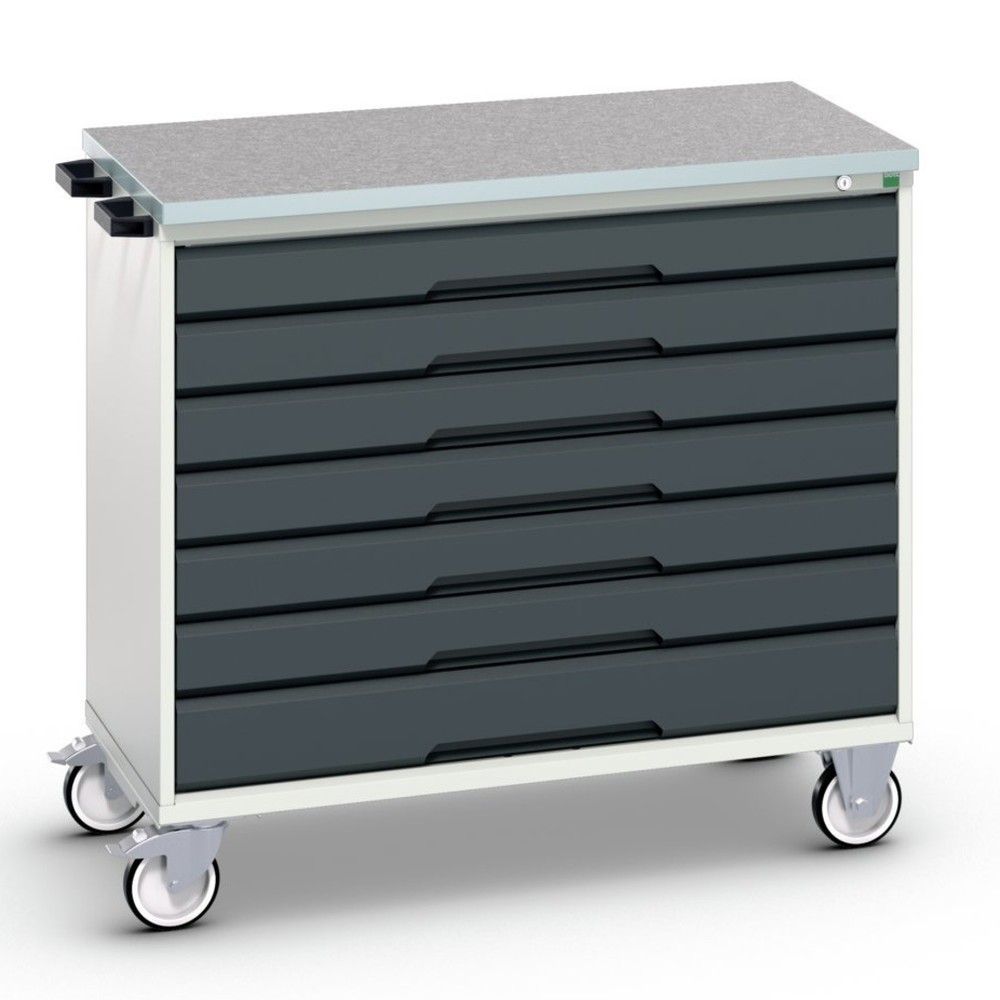 bott verso mobile drawer cabinet, with 7 drawers and linoleum top, WxDxH: 1050 x 600 x 980 mm