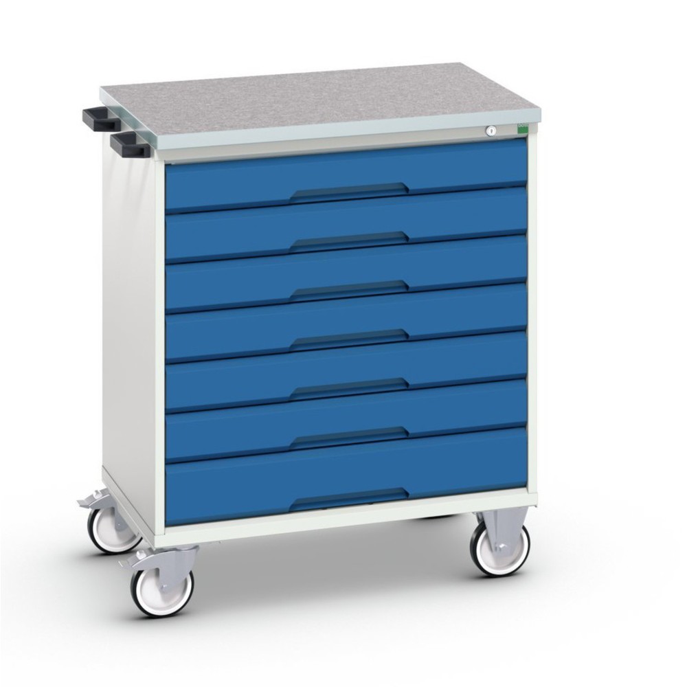 bott verso mobile drawer cabinet, with 7 drawers and linoleum top, WxDxH: 800 x 600 x 980 mm