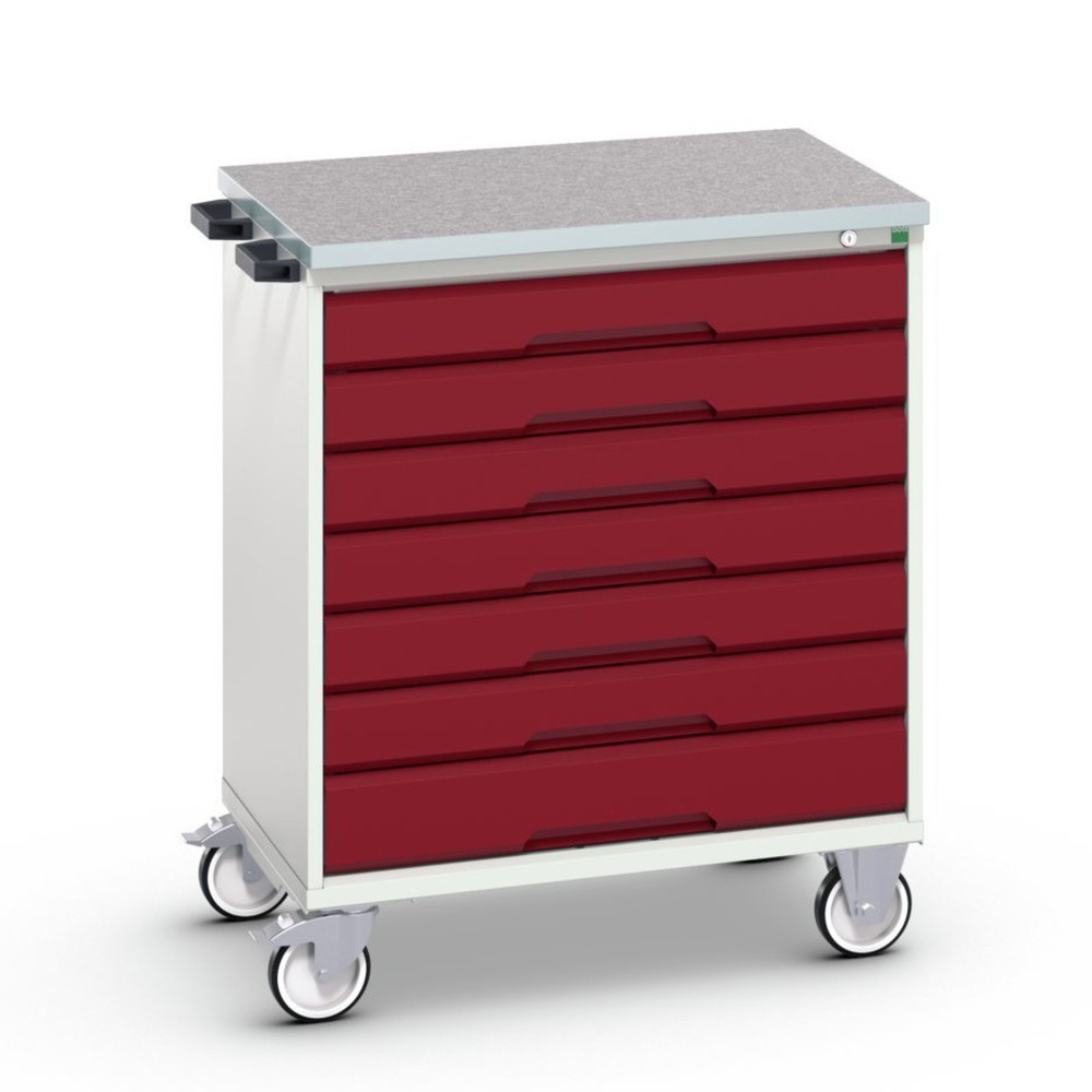 Product image: bott verso mobile drawer cabinet with 7 drawers and linoleum top