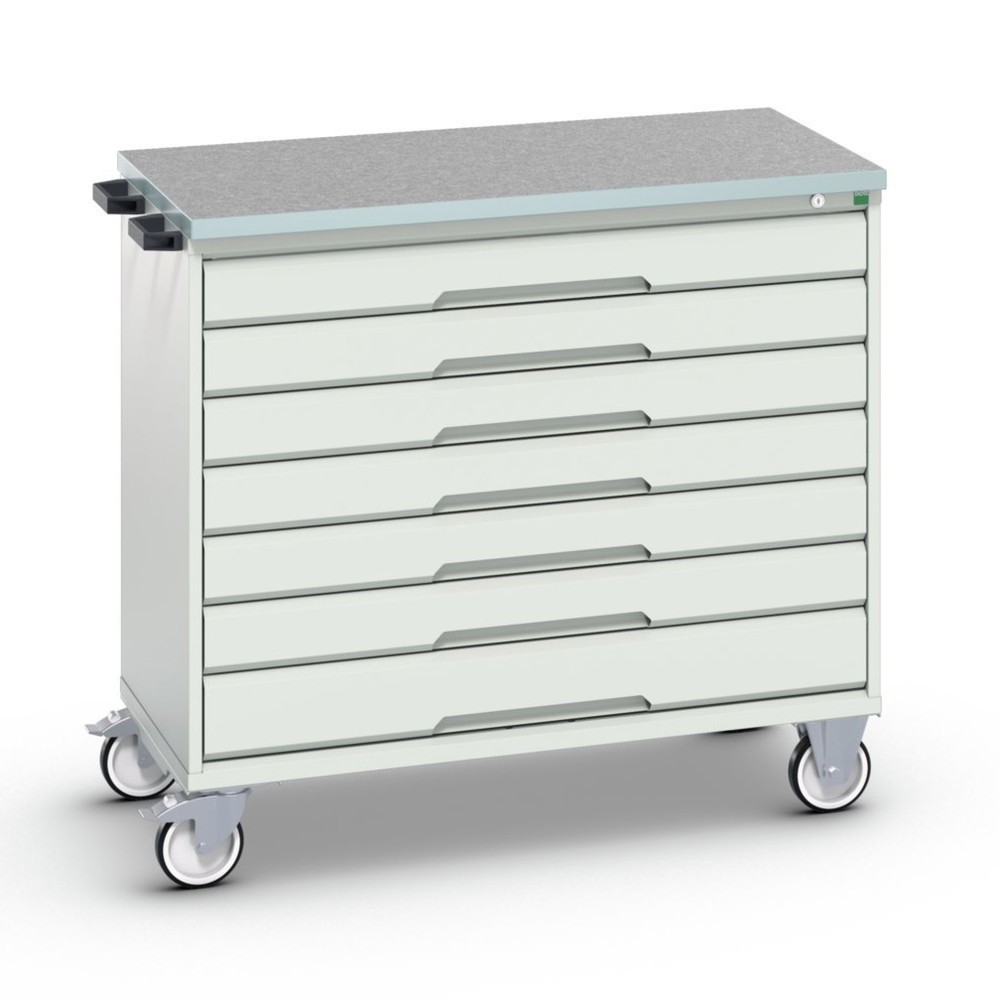 bott verso mobile drawer cabinet with 7 drawers and linoleum top