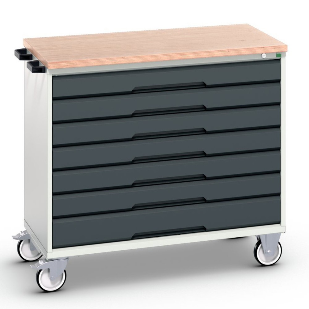 bott verso mobile drawer cabinet with 7 drawers and multiplex top, WxDxH: 1050 x 600 x 980 mm