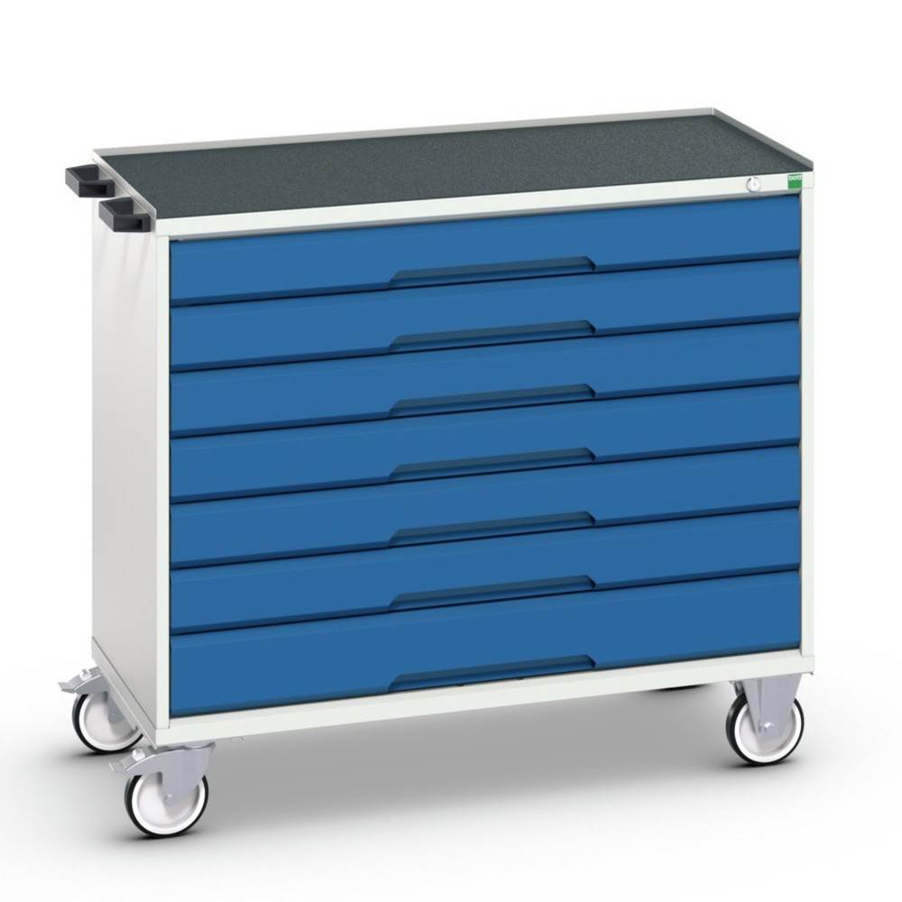 bott verso mobile drawer cabinet with 7 drawers and raised edge, WxDxH: 1050 x 550 x 965 mm