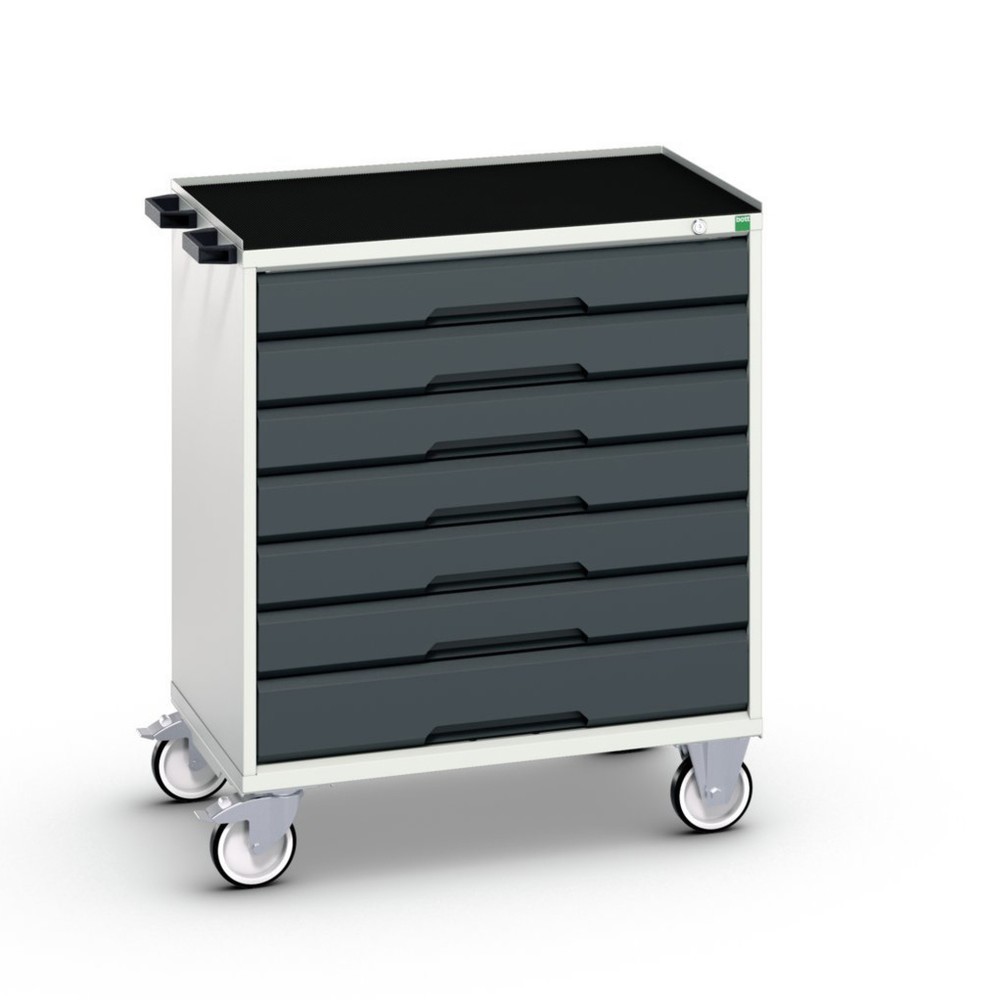 bott verso mobile drawer cabinet with 7 drawers and raised edge, WxDxH: 800 x 550 x 965 mm