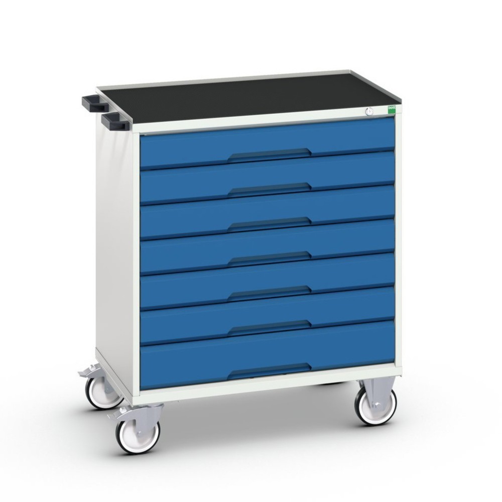 bott verso mobile drawer cabinet with 7 drawers and raised edge, WxDxH: 800 x 550 x 965 mm