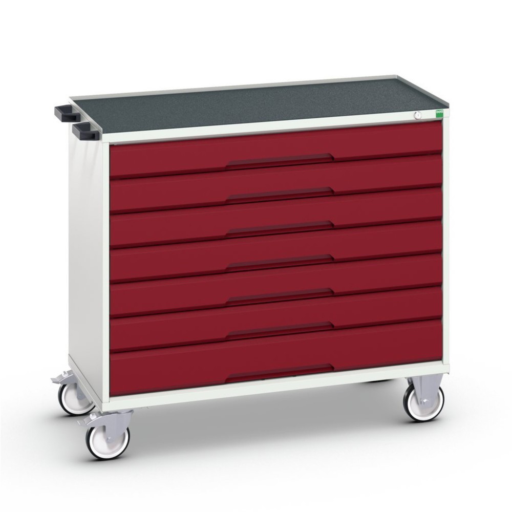 bott verso mobile drawer cabinet with 7 drawers and raised edge