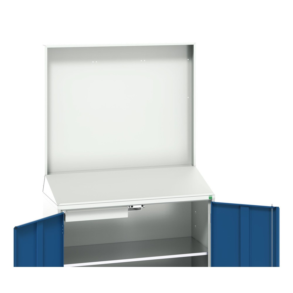 Product image: bott verso Economy desk with smooth rear panel, with 2 shelves and 1 drawer, WxDxH: 1050 x 550 x 2000 mm