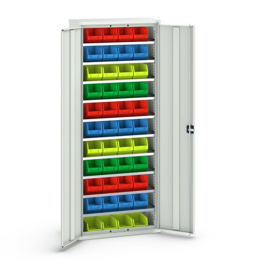 bott verso storage cabinet with 10 shelves and 44 storage bins, WxDxH: 800 x 350 x 2000 mm