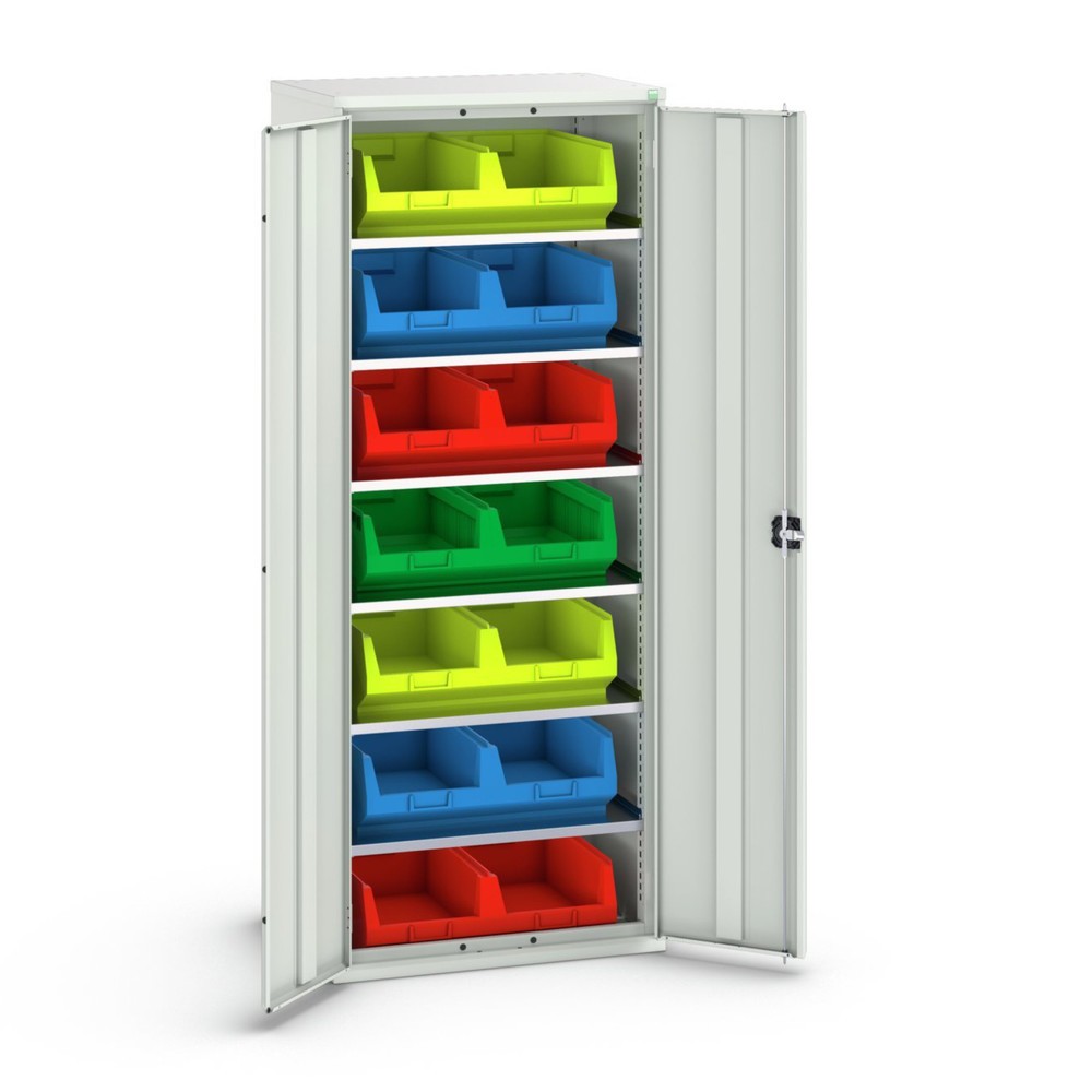 bott verso storage cabinet with 6 shelves and 14 storage bins, WxDxH: 800 x 550 x 2000 mm