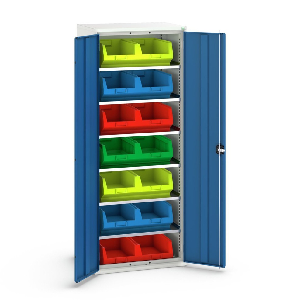 bott verso storage cabinet with 6 shelves and 14 storage bins, WxDxH: 800 x 550 x 2000 mm