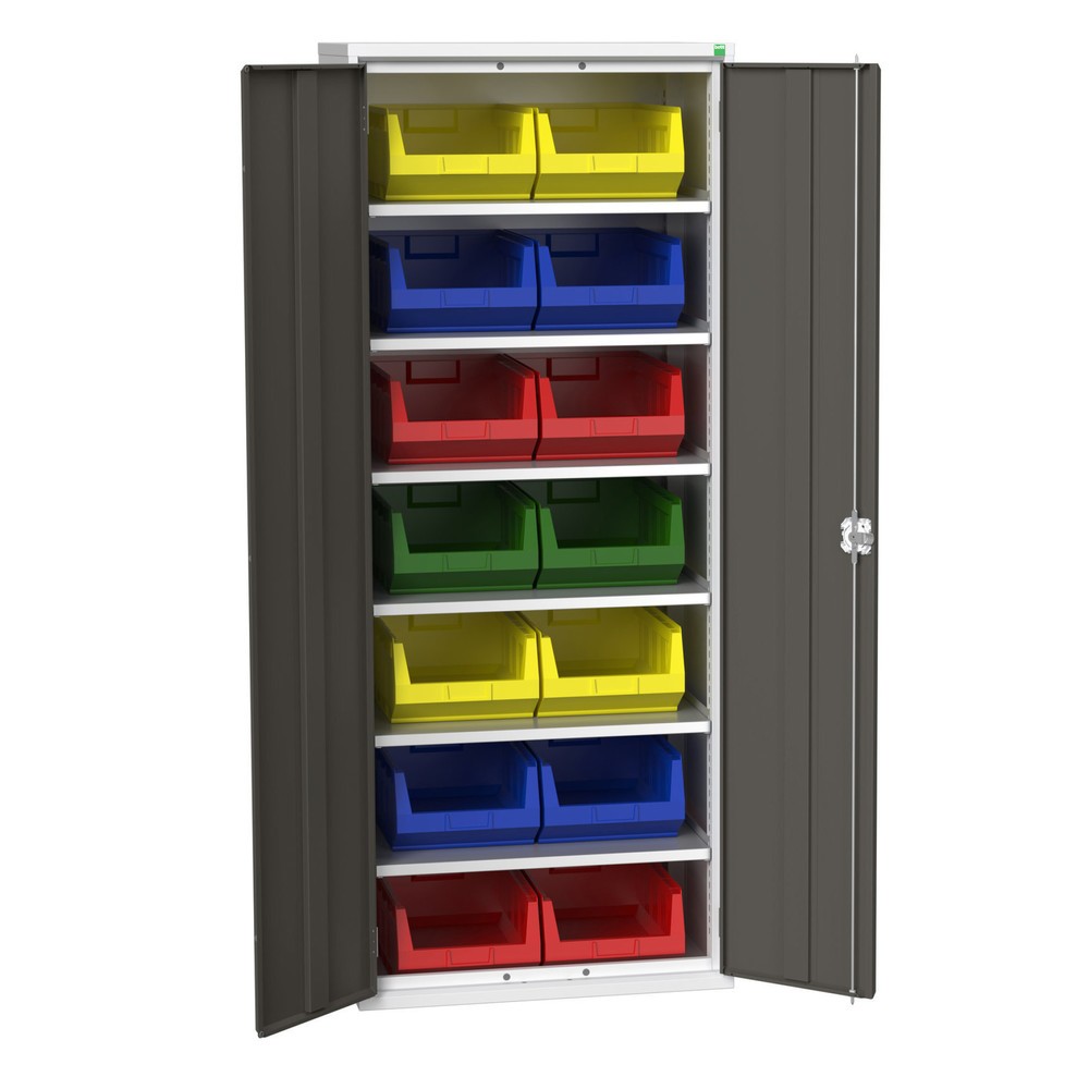 bott verso storage cabinet with 6 shelves and 14 storage bins, WxDxH: 800 x 550 x 2000 mm