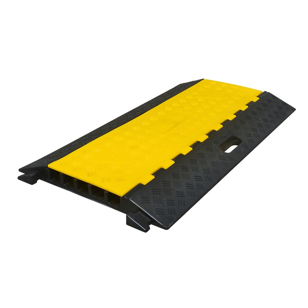 Product image: Cable bridge with 5 ducts, interconnectable, HxWxD 50 x 900 x 500 mm, black/yellow